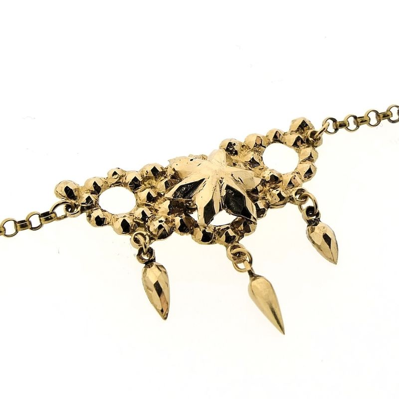 Image 5 of Gold jasseron link chain with fixed pendant