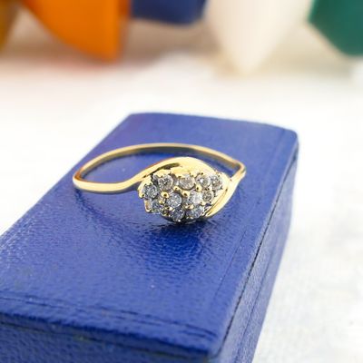 Image 2 of Gold ring pavé set with diamonds | 0.22 ct.