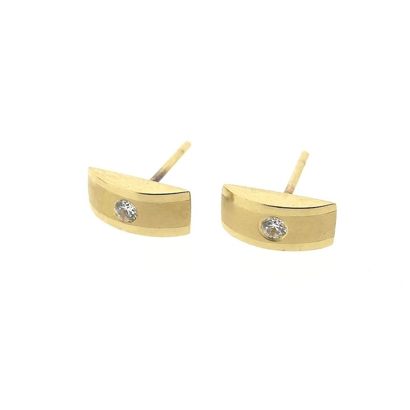 Image 5 of Gold stud earrings with zirconia