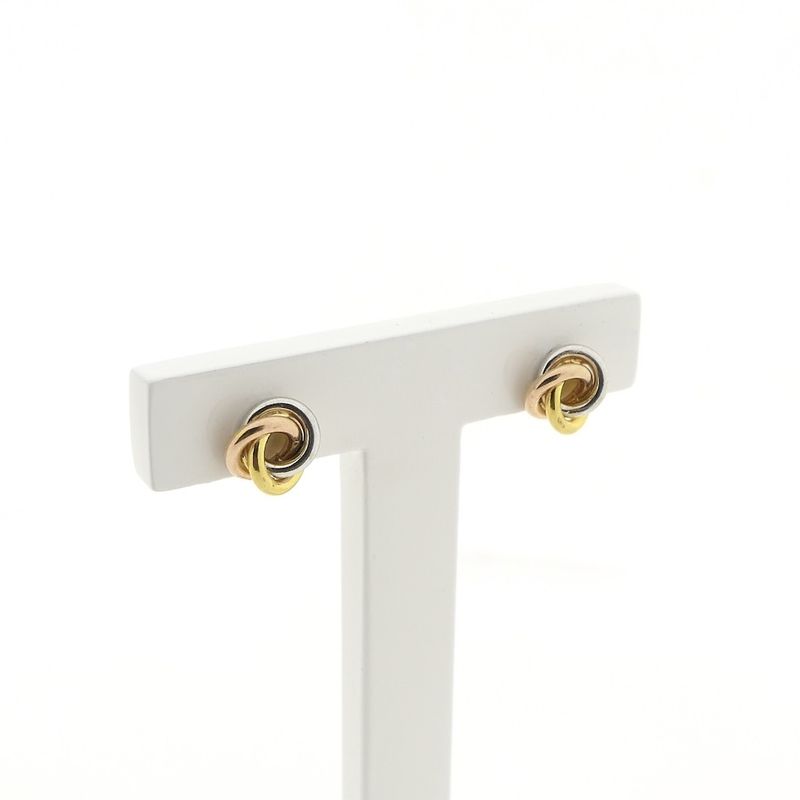 Image 2 of Tricolor gold stud earrings