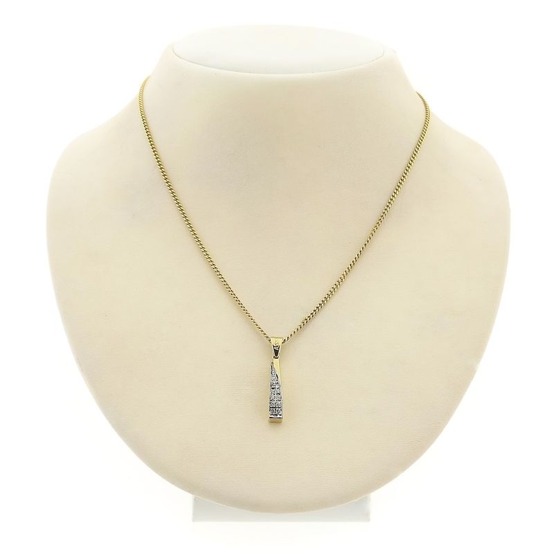 Image 10 of Two-tone gold pendant with zirconia; Assos