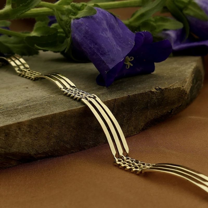 Image 2 of Gold gourmet/fantasy link bracelet; 20.5 cm | Cetas