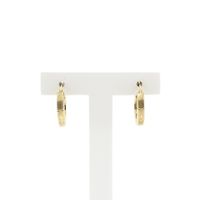 Gematteerd gouden oorringen met diamantslijpsel | 16.7 mm 