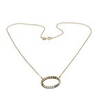 Image 2 of Gold link chain with bicolor fixed diamond pendant; 0.34 ct.