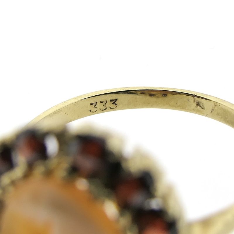 Image 6 of 8K Vintage ring with cameo and garnet