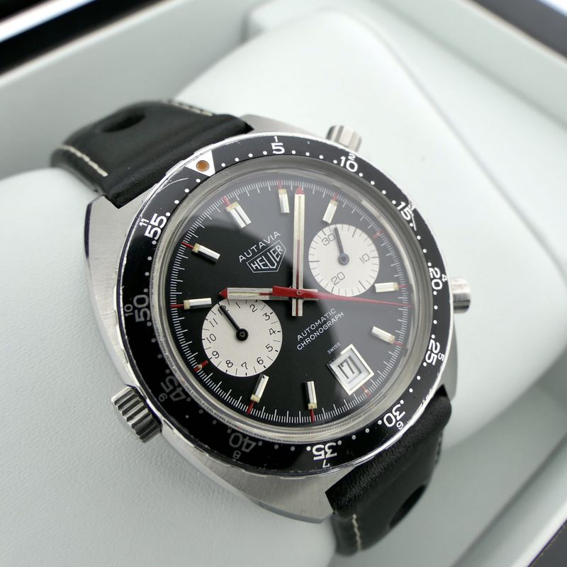 Image 19 of Heuer Autavia 1163; Vintage chronograph men's watch