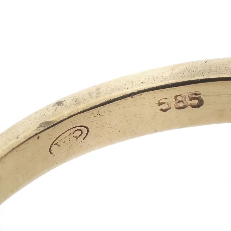 Image 9 of Gold solitaire ring with diamond; 0.02 ct.