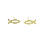 Image 5 of Golden stud earrings of an Ichthus fish