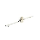 Image 2 of Narrow white gold brooch with pearl and diamonds; 0.06 ct.