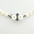 Image 6 of Pearl necklace with white gold clasp and sapphire | 49 cm