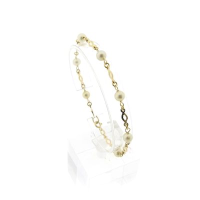 Gold bracelet with pearls | 20 cm Image 1 of Gold bracelet with pearls | 20 cm