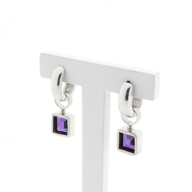 Image 4 of Silver earrings with amethyst