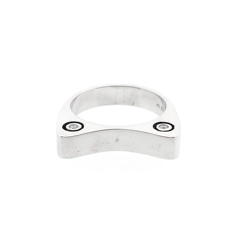 Image 3 of White Gold Cat Ears Ring with Diamonds; 0.08 ct.