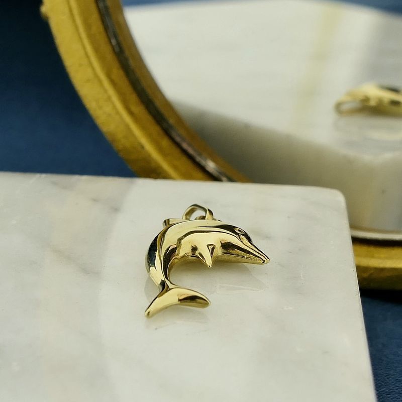 Image 8 of Golden dolphin pendant