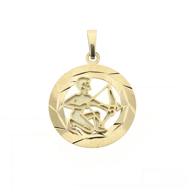 Image 1 of Gold Zodiac Pendant; Sagittarius
