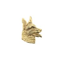 Gold pendant of a German Shepherd's head