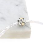Image 2 of Pandora charm; Silver with gold; Letter S