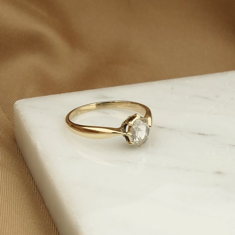 Image 2 of Gold solitaire ring with diamond