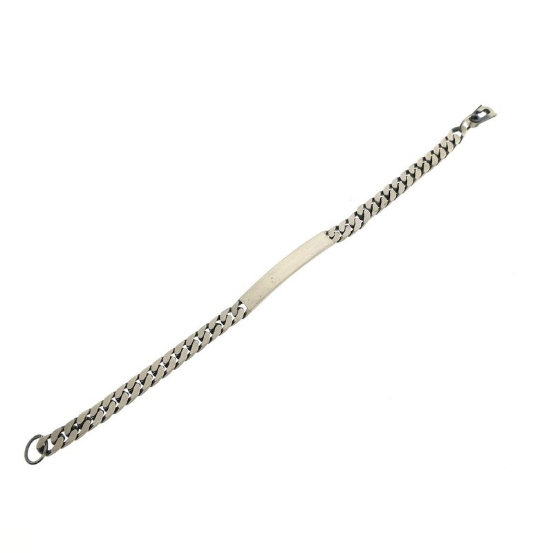 Image 8 of Silver robust gourmet link bracelet with engraving plate | 20 cm