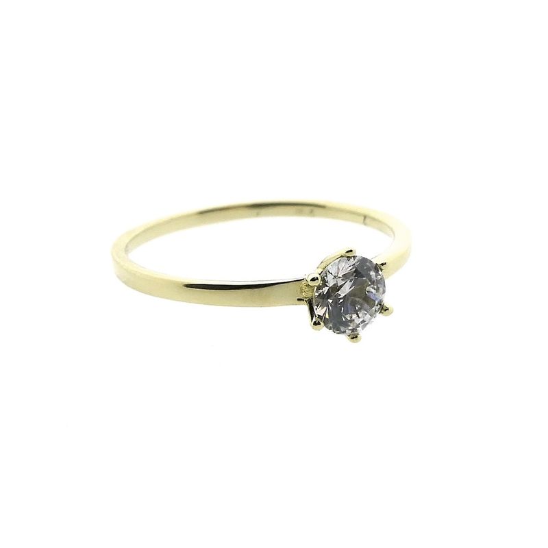 Image 4 of Gold solitaire ring with zirconia