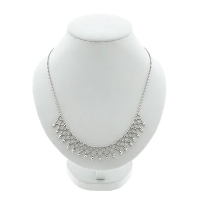 Image 1 of White gold ball link necklace