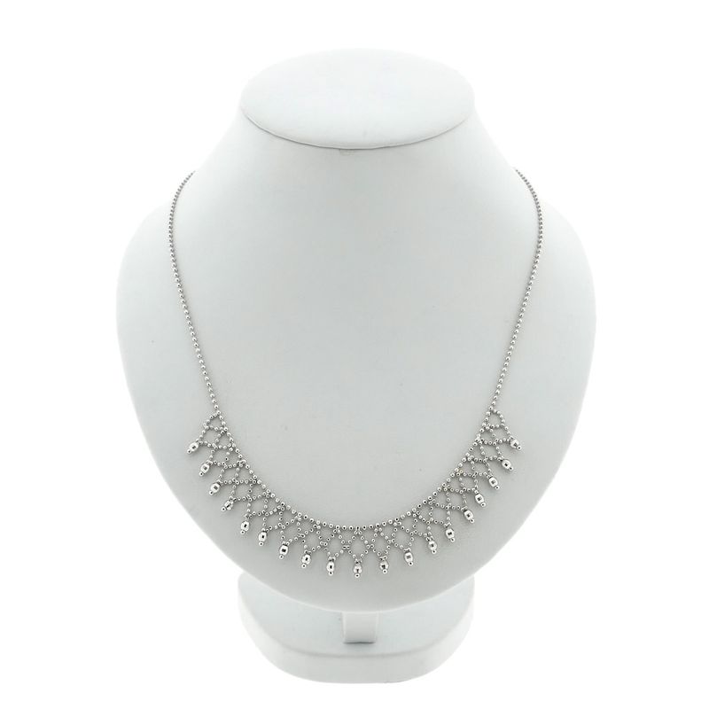 Image 1 of White gold ball link necklace