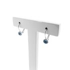 Image 5 of White gold earrings with aquamarine and diamond | 0.09 ct.