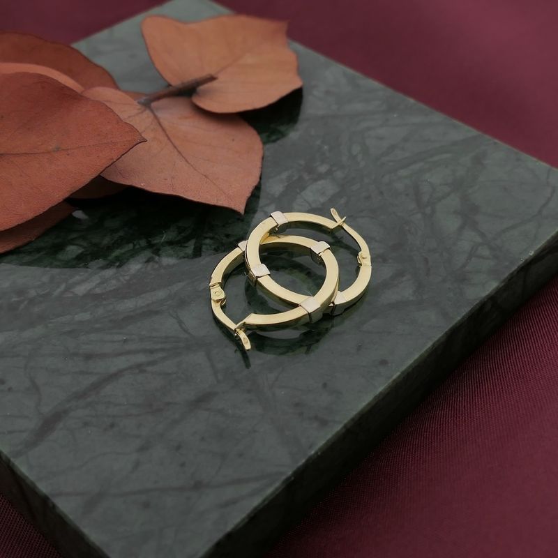 Image 5 of Two-tone gold earrings | Ø 19.0 mm