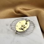 Image 10 of Two-tone gold brooch of a lily with a frog and diamond 0.09 ct.