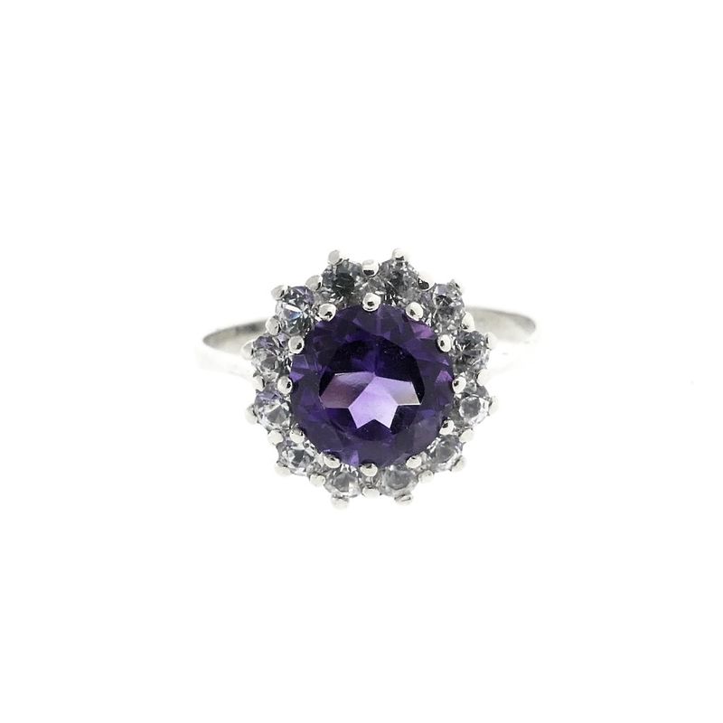 Image 5 of 8 Ct. Entourage/cocktail ring with amethyst and zirconia