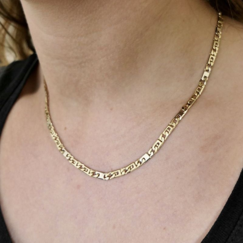Image 8 of Two-tone gold Figaro link chain