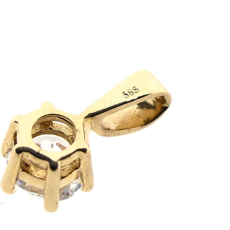 Afbeelding 8 van Gouden hanger met zirconia