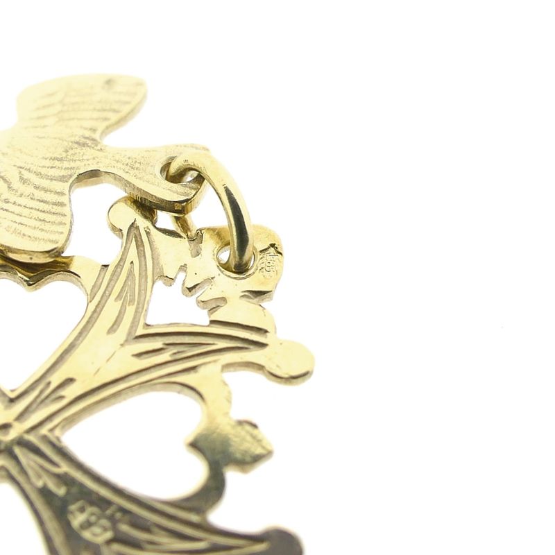 Image 8 of Gold pendant of a Huguenot cross