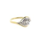 Image 4 of Bicolor Gold Ring with 0.18 ct Diamond; 14K; Size 17.75