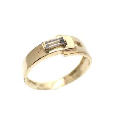 Image 1 of Gold ring with baguette-cut zirconia