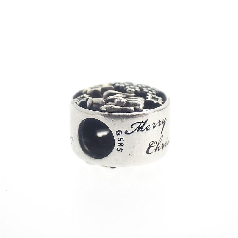 Image 4 of Pandora charm; Silver with gold; Merry Christmas
