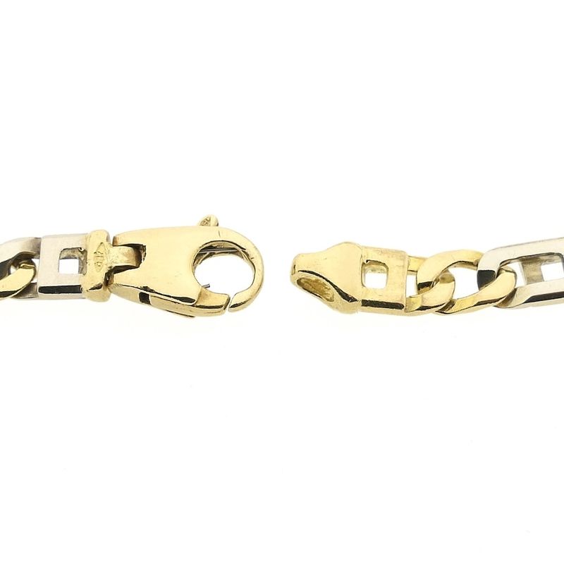 Image 6 of Two-tone gold navy link necklace