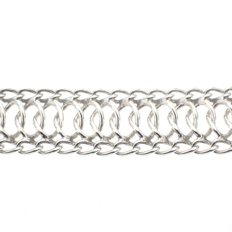 Image 5 of Silver wide braided link bracelet | 20 cm