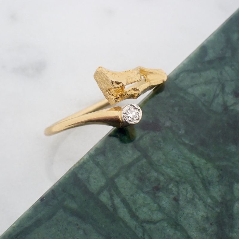 Image 2 of 18-karat gold fantasy ring with 0.01 ct. diamond