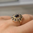 Image 8 of Vintage gold entourage ring with garnet