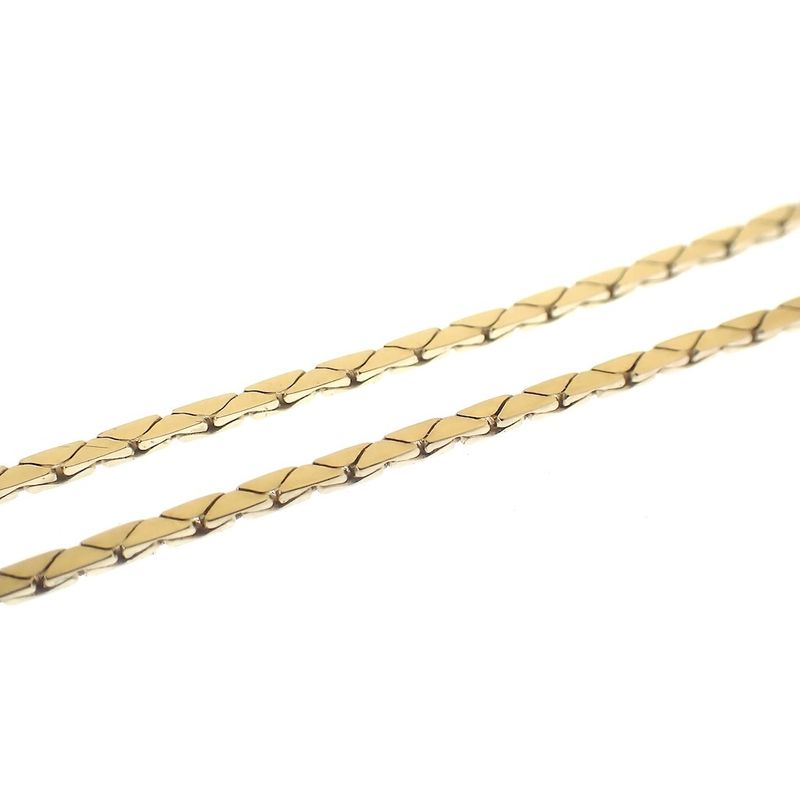 Image 5 of Gold necklace with a fixed pendant and diamond; 0.04 ct | 45.5 cm