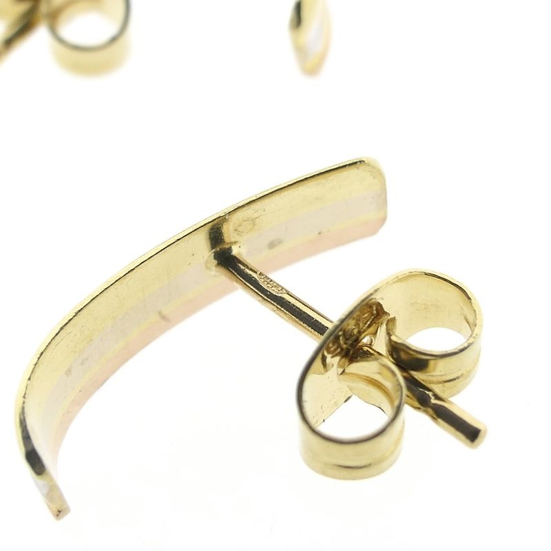 Image 6 of Tricolor gold stud earrings