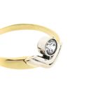 Image 3 of Bicolor Gold Solitaire Ring with Zirconia
