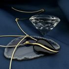 Image 2 of Gold necklace with onyx and diamonds; 0.03 ct.