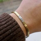 Image 8 of Two-tone gold bracelet with diamonds; 0.24 ct.