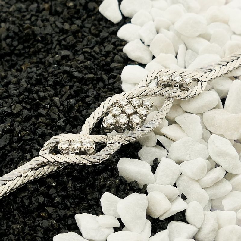 Image 2 of White gold bracelet with diamonds; 1.05 ct.