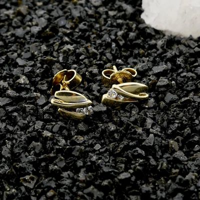 Gold Earrings with Zirconia Image 2 of Gold Earrings with Zirconia