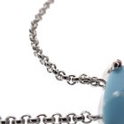 Image 5 of Silver necklace with turquoise and milkstone pendant; 40-45 cm