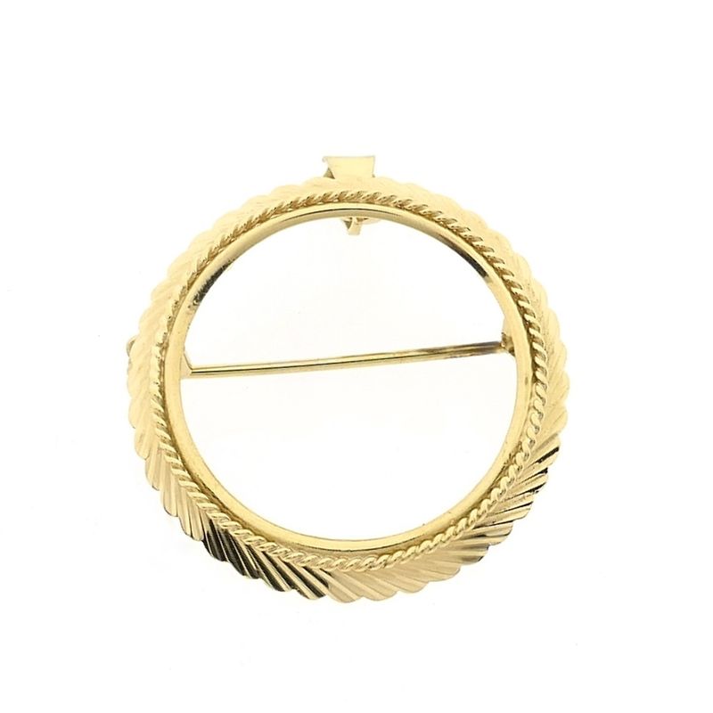 Image 1 of Golden ten guilder coin edge pendant/brooch