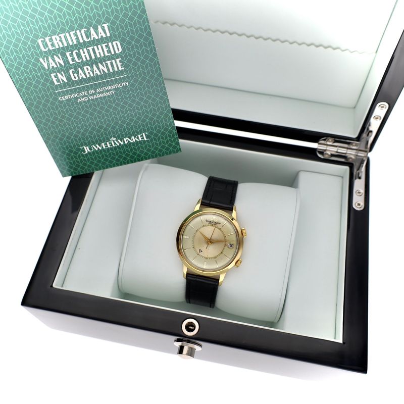 Afbeelding 2 van Jaeger LeCoultre Memovox Ref. 855; Vintage 18k. Gouden Heren Horloge